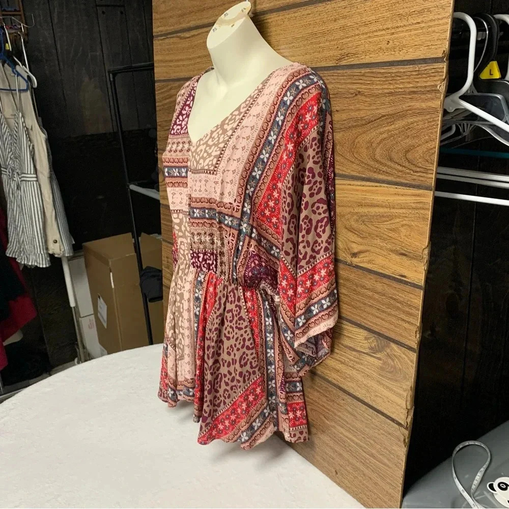 Andree By Unit Small Muted Multicolored Top Flowy… - image 4